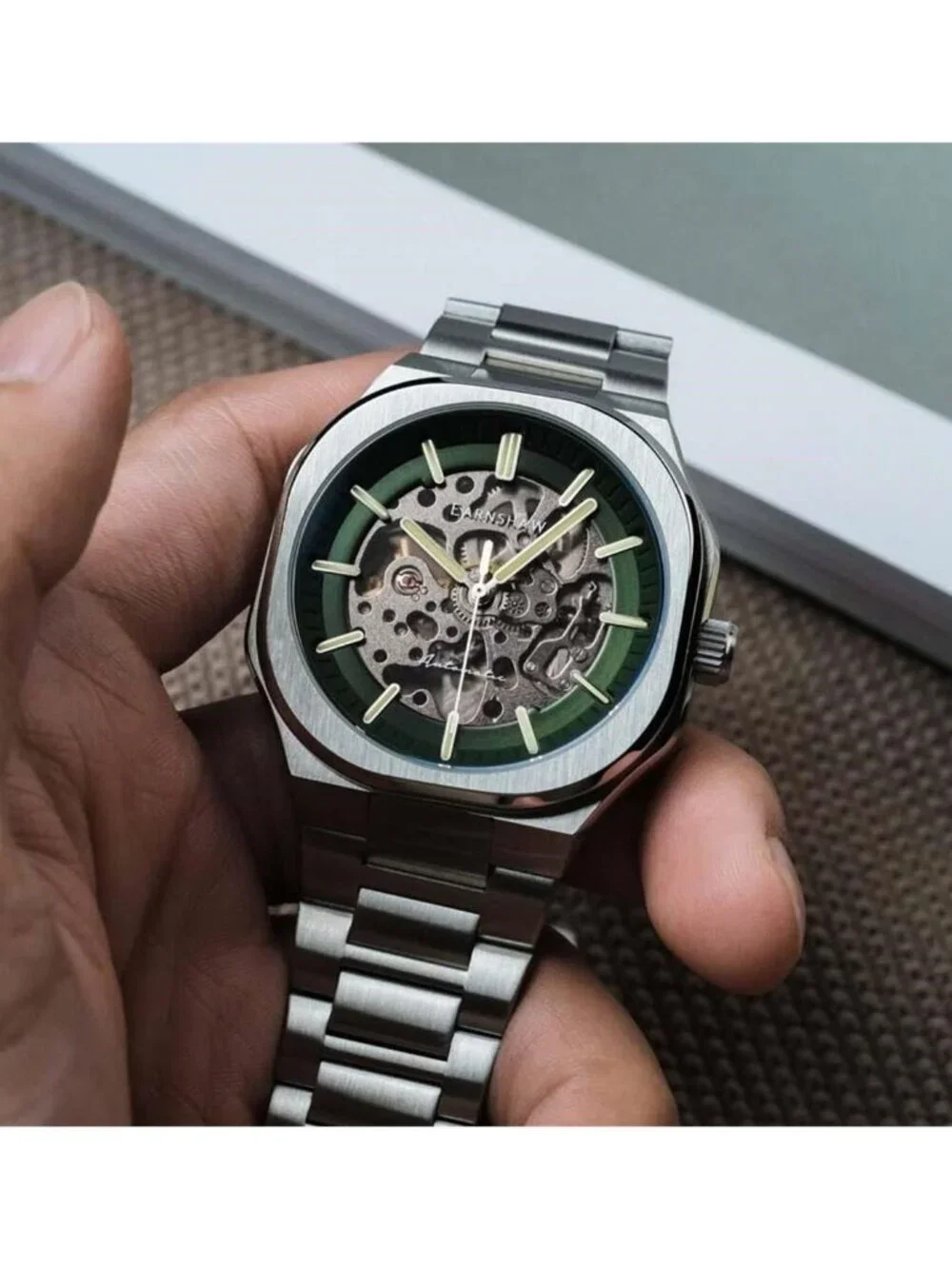 NWT Thomas Earnshaw Exeter Automatic Green Dial Men's Watch